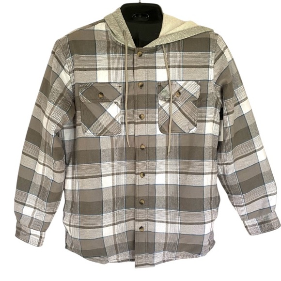 Wrangler Men's Long Sleeve Quilted Lined Flannel Shirt Jacket NWT M - Picture 2 of 10